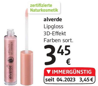 dm alverde Lipgloss 3D-Effekt Farben sort. Angebot
