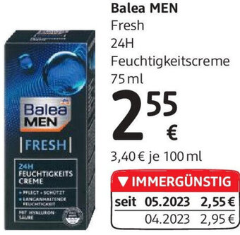 dm Balea MEN Fresh 24H Feuchtigkeitscreme 75 ml Angebot