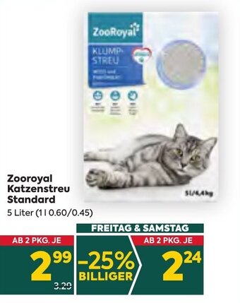 Billa Zooroyal Katzenstreu Standard 5 Liter Angebot