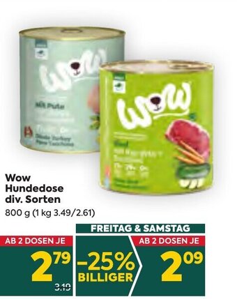 Billa Wow Hundedose div. Sorten 800 g Angebot