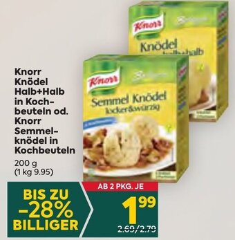 Billa Knorr Knödel Halb+Halb in Koch-beuteln od. Knorr Semmel-knödel in Kochbeuteln 200 g Angebot