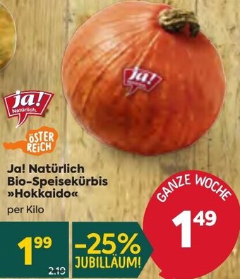 Billa Ja! Natürlich Bio-Speisekürbis >>Hokkaido >> per Kilo Angebot