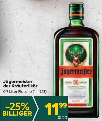 Billa Jägermeister der Kräuterlikör 0,7 Liter Flasche Angebot