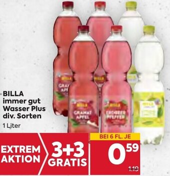 Billa BILLA immer gut Wasser Plus div. Sorten 1 Liter Angebot