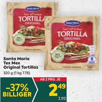 Billa Santa Maria Tex Mex Original Tortillas 320 g Angebot