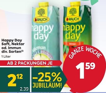 Billa Happy Day Saft, Nektar od. Immun div. Sorten³) 1 Liter Angebot