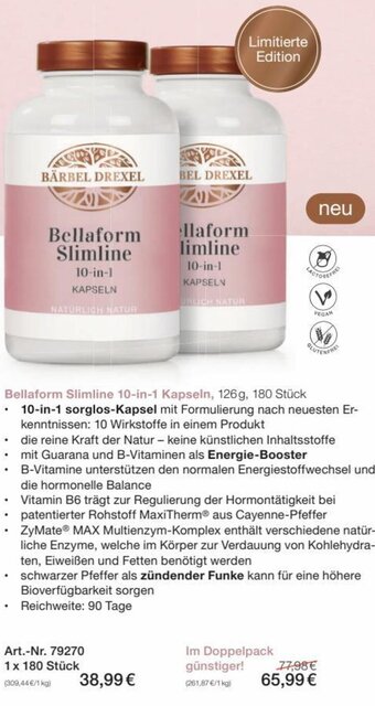 Bärbel Drexel Bellaform Slimline 10-in-1 Kapseln, 126g, 180 Stück Angebot