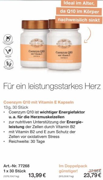 Bärbel Drexel Coenzym Q10 mit Vitamin E Kapseln 13g, 30 Stück Angebot