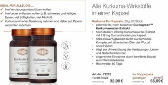 Kurkuma Pur Kapseln, 29g, 60 Stück