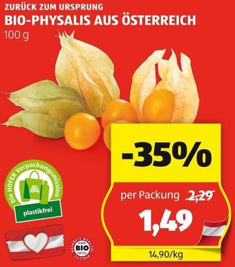 Hofer BIO-PHYSALIS AUS ÖSTERREICH 100g Angebot