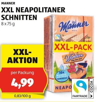Hofer MANNER XXL NEAPOLITANER SCHNITTEN 8x75g Angebot