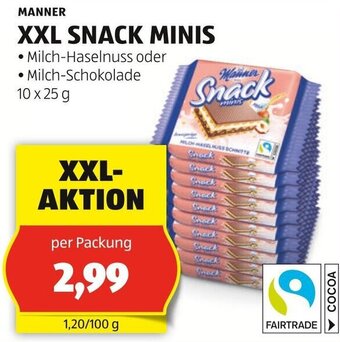 Hofer MANNER XXL SNACK MINIS 10x25g Angebot
