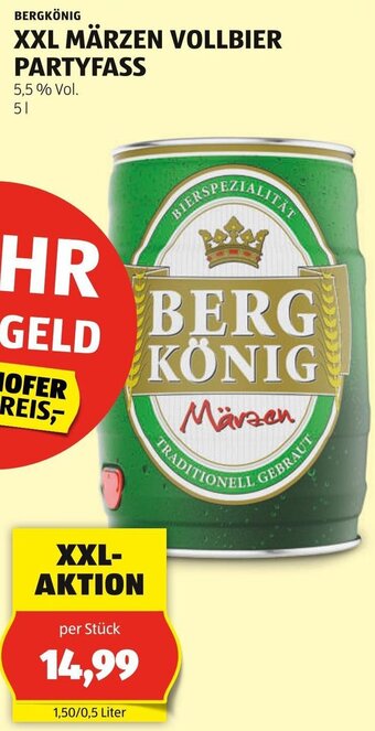 Hofer BERGKÖNIG XXL MÄRZEN VOLLBIER PARTYFASS 5 L Angebot