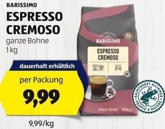 Hofer BARISSIMO ESPRESSO CREMOSO 1 kg Angebot