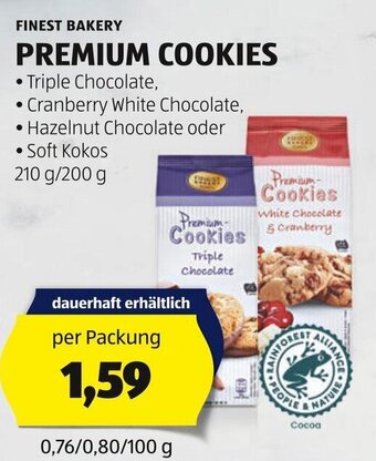 Hofer FINEST BAKERY PREMIUM COOKIES Angebot