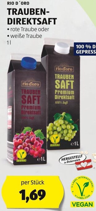 Hofer RIO D'ORO TRAUBEN- DIREKTSAFT Angebot