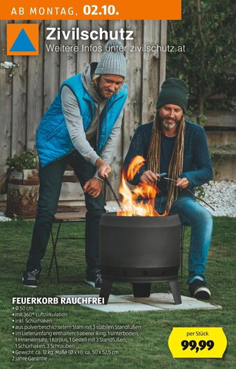 Hofer FEUERKORB RAUCHFREI per Stück Angebot