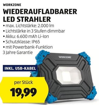 Hofer WORKZONE WIEDERAUFLADBARER LED STRAHLER Angebot