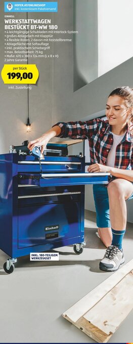 Hofer WERKSTATTWAGEN BESTÜCKT BT-WW 180 Angebot