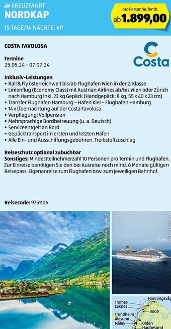 Hofer KREUZFAHRT NORDKAP Angebot
