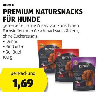 Hofer Romeo PREMIUM NATURSNACKS FÜR HUNDE 100g Angebot