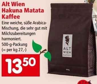 Interspar Alt Wien Hakuna Matata Kaffee Angebot