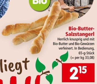 Interspar Bio-Butter-Salzstangerl 65 g Angebot