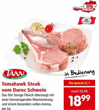 Interspar Tomahawk Steak vom Duroc Schwein Angebot