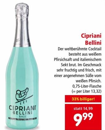 Interspar Cipriani Bellini 0,75 Liter Angebot
