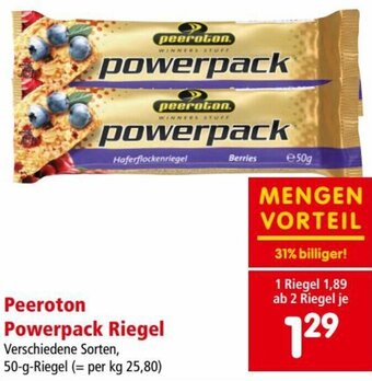 Interspar Peeroton Powerpack Riegel 50 g Angebot