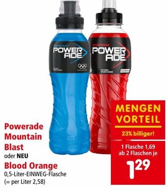 Interspar Powerade Mountain Blast oder Blood Orange 0,5 Liter Angebot