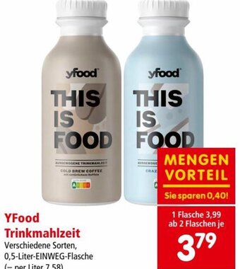 Interspar YFood Trinkmahlzeit 0,5-Liter-EINWEG-Flasche Angebot
