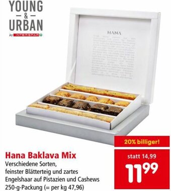 Interspar Hana Baklava Mix Verschiedene Sorten, 250g Angebot