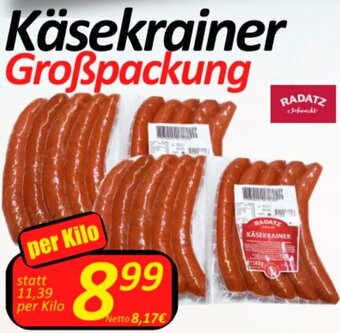 Wurstico Käsekrainer Großpackung per Kilo Angebot