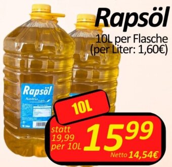 Wurstico Rapsöl 10L per Flasche Angebot