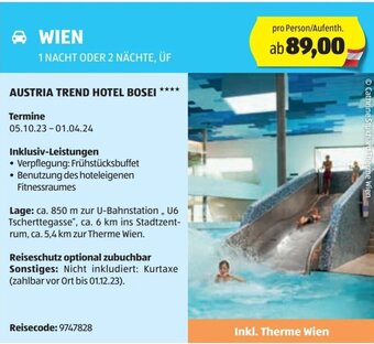 Hofer Reisen WIEN 1 NACHT ODER 2 NÄCHTE, ÜF Angebot