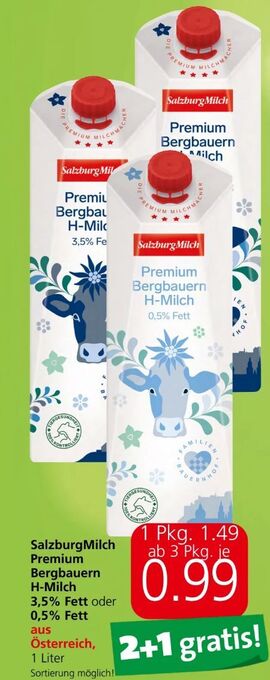 Eurospar Premium bergbauern h-milch Angebot