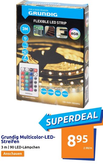Action Grundig Multicolor-LED-Streifen 3 m | 90 LED-Lämpchen Angebot