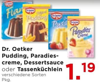 Unimarkt Dr. Oetker Pudding, Paradies- creme, Dessertsauce oder Tassenküchlein Angebot