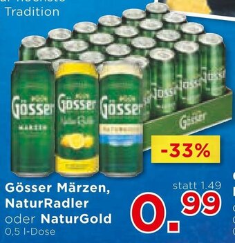 Unimarkt Gösser Märzen, NaturRadler oder NaturGold 0,5 I-Dose Angebot