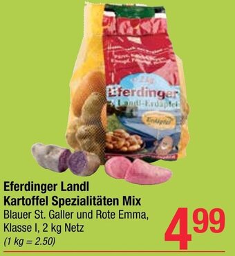 Maximarkt Eferdinger Landl Kartoffel Spezialitäten Mix Blauer St. Galler und Rote Emma, Klasse 1, 2 kg Netz Angebot