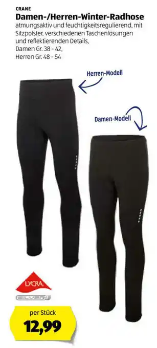 Hofer Damen-/Herren-Winter-Radhose Angebot