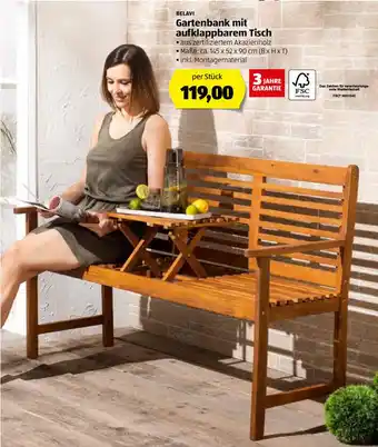 Hofer Gartenbank Mit Aufklappbarem Tisch Angebot