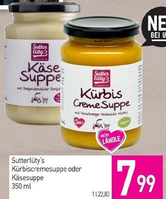 Sutterlüty Sutterlüty's Kürbiscremesuppe oder Käsesuppe 350 ml Angebot