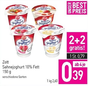 Sutterlüty Zott Sahnejoghurt 10% Fett 150g Angebot