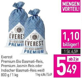 Sutterlüty Everest Premium Bio Basmati-Reis, Premium Jasmin Reis oder Indischer Basmati-Reis weiß 800 g/1 kg Angebot