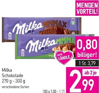 Sutterlüty Milka Schokolade 270 g- 300 g Angebot