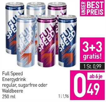 Sutterlüty Full Speed Energydrink regular, sugarfree oder Waldbeere 250 ml Angebot