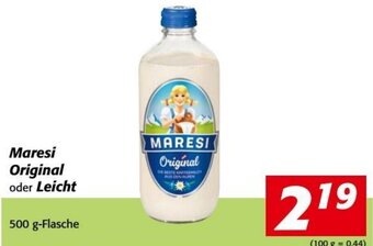 Nah&Frisch Maresi Original oder Leicht 500 g-Flasche Angebot