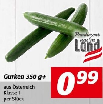 Nah&Frisch Gurken 350 g+ aus Österreich Klasse I per Stück Angebot
